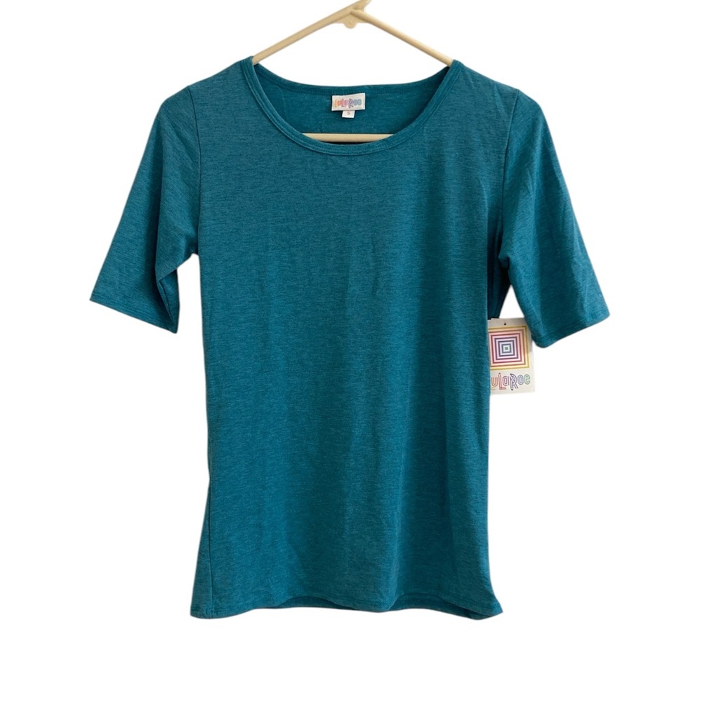 Lularoe Simply Comfortable Womens Small T-Shirt Blue Classic Short Sleeve NWT